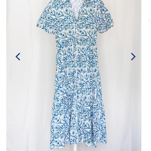 Erica Wilson Nantucket XS Pomegranate Print Maxi or Midi Long Dress - Picture 3 of 11